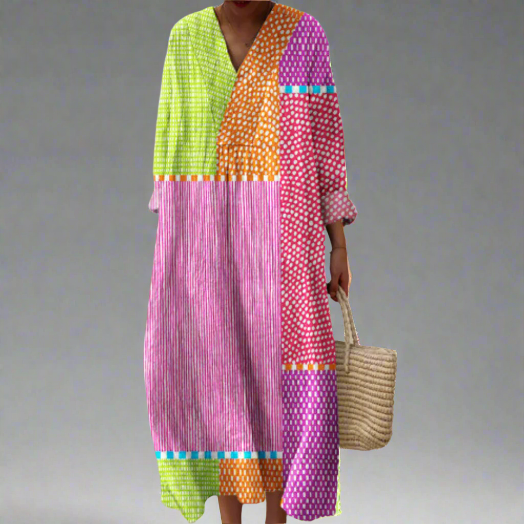 LB | Patchwork Polka Maxi Dress