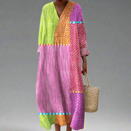 LB | Patchwork Polka Maxi Dress