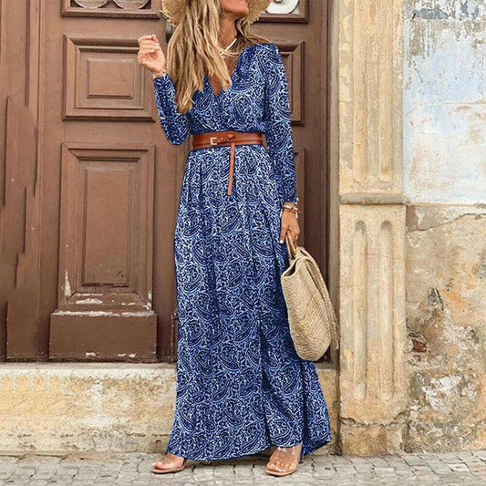 LB | "Fiamma" designerska sukienka maxi z kwiatowym nadrukiem